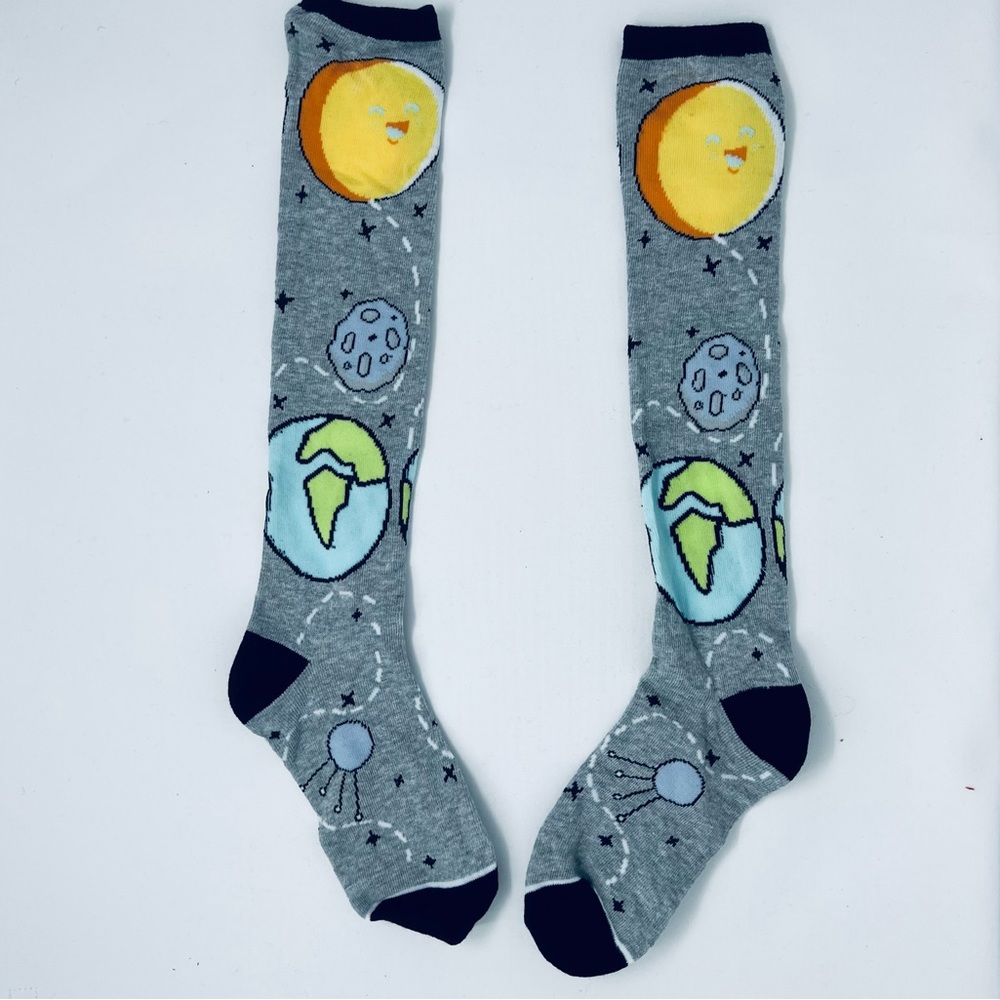NWOT Socks Space Themed Knee High Fits Women 9-11